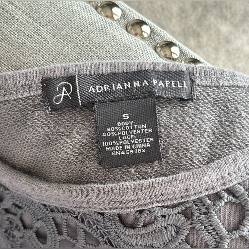 Adrianna Papell Gray Floral Lace Overlay
Pullover Sweater Sweatshirt Size S - Picture 5 of 9